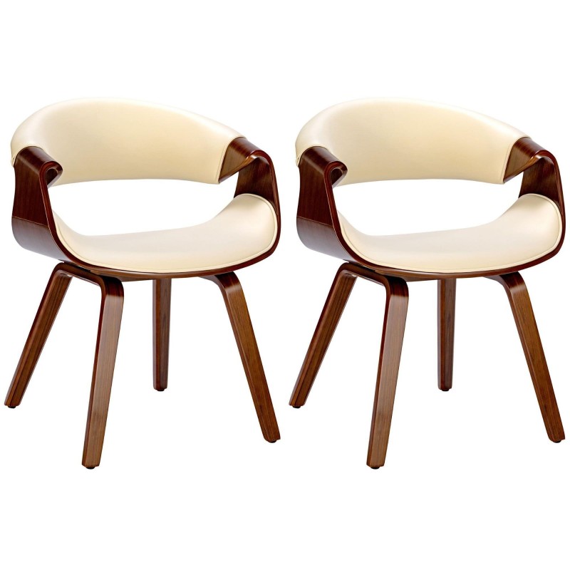 Silla de Confidente MARGOT, marco de madera, en piel color negro