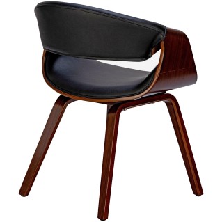 Silla de Confidente MARGOT, marco de madera, en piel color negro 2
