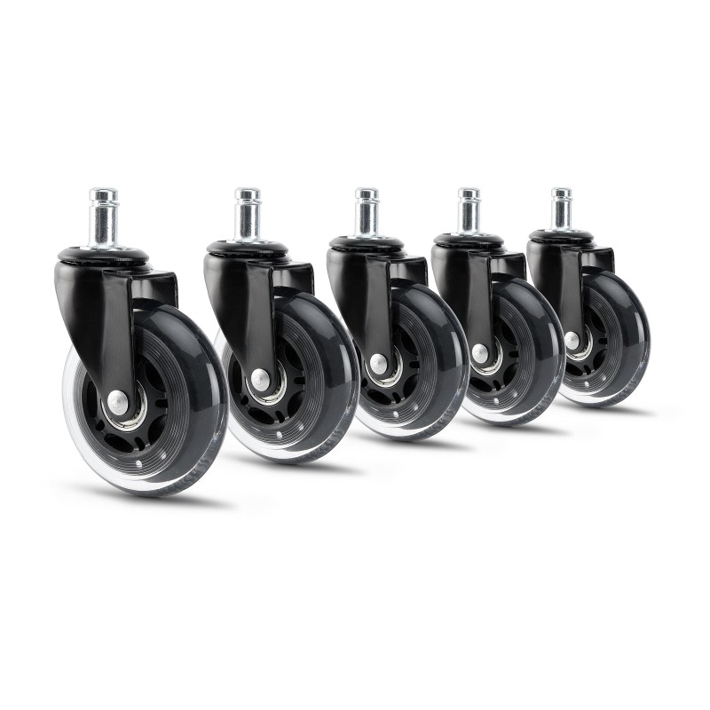 Ruedas Para Silla de Oficina, Diseño Roller, 11x75mm, Transparentes