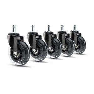 Ruedas Para Silla de Oficina, Diseño Roller, 11x75mm, Transparentes