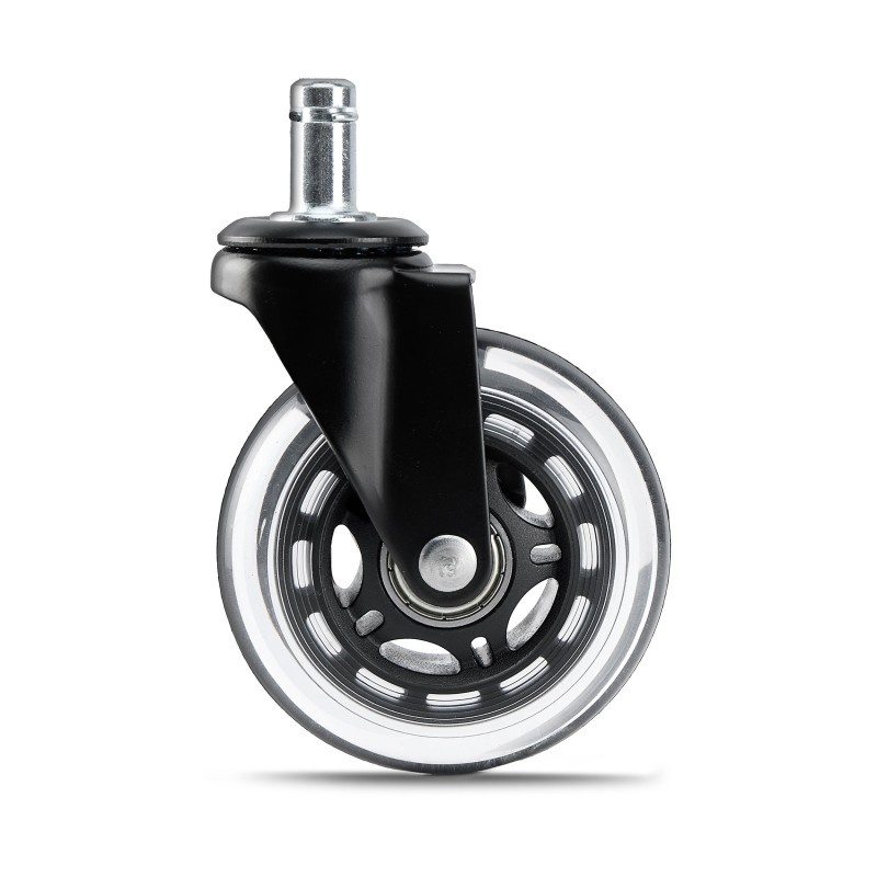 Ruedas Para Silla de Oficina, Diseño Roller, 11x75mm, Transparentes