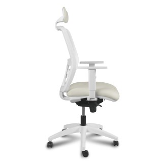 Silla ergonómica POLAR, reposacebzas, marco blanco, en Blanco 2