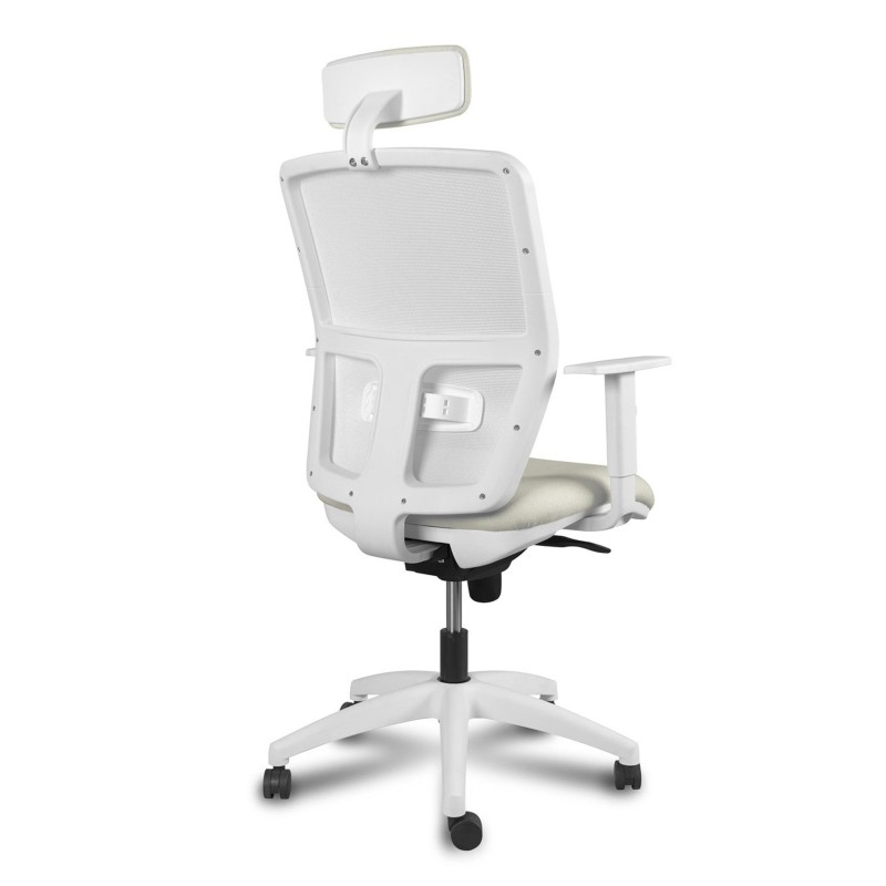 Silla ergonómica POLAR, reposacebzas, marco blanco, en Blanco