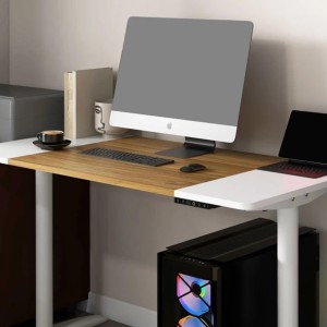 Mesa elevable BRISA, regulabre entre 71-116 cm, en color Madera y Blanco