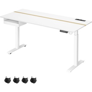 Mesa Ajustable EVEREST, Moderna y versátil, en color Marrón Rústico y Negro