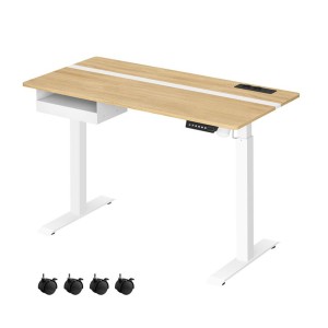 Mesa Ajustable EVEREST, Moderna y versátil, en color Marrón Rústico y Negro