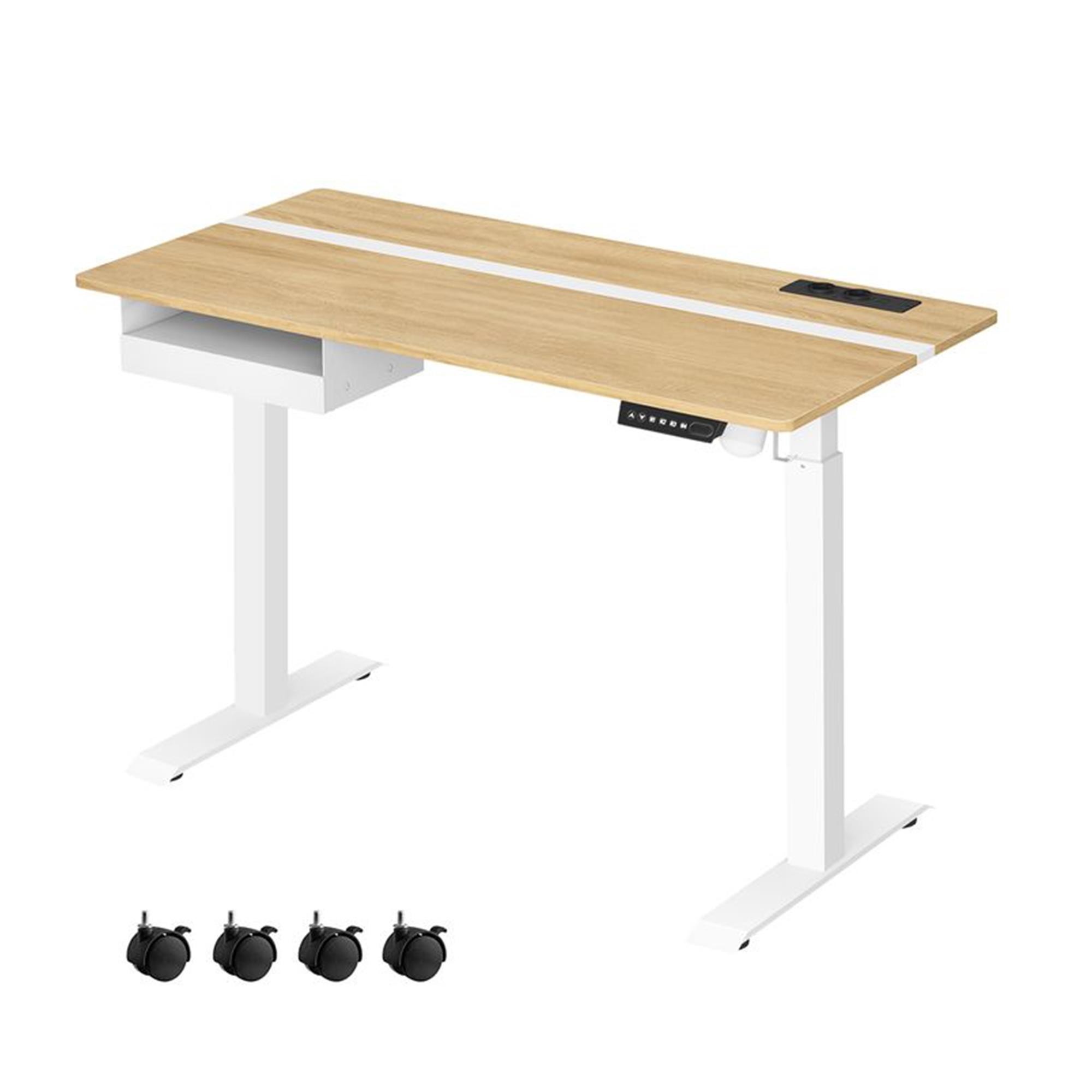 Mesa Elevable EVEREST, 120x60x72-120 cm, Altura Regulable, en color Marrón rústico y Negro
