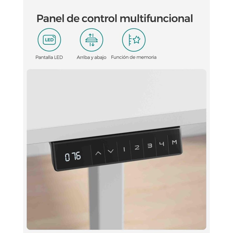 Mesa de Ordenador MAKALU, Altura Regulable, 120x60x71-117 cm, Negro