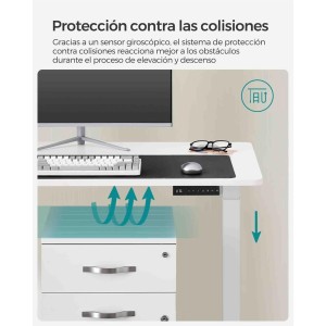 Mesa de Ordenador MAKALU, Altura Regulable, 120x60x71-117 cm, Negro