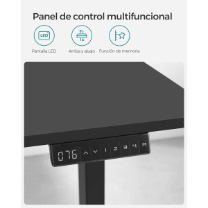 Mesa de Ordenador MAKALU, Altura Regulable, 120x60x71-117 cm, Negro