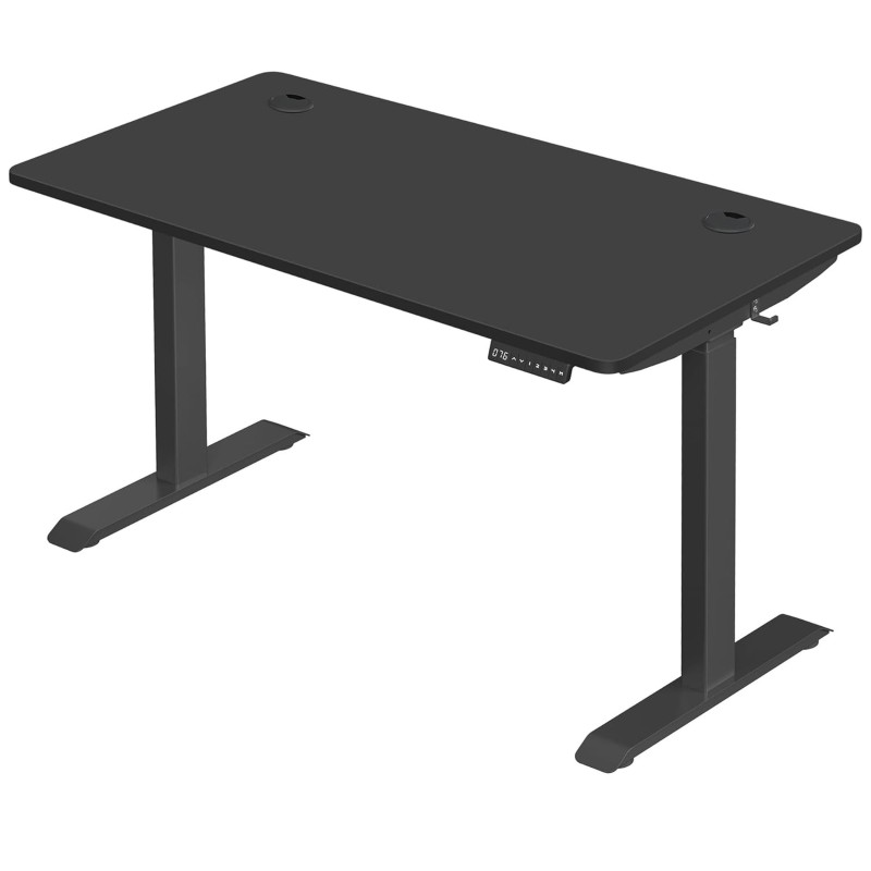 Mesa de Ordenador MAKALU, Altura Regulable, 140x70x71-117 cm, Negro