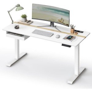 Mesa Ajustable EVEREST, Moderna y versátil, en color Marrón Rústico y Negro