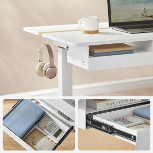 Mesa Ajustable EVEREST, Moderna y versátil, en color Marrón Rústico y Negro