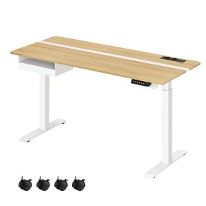 Mesa Ajustable EVEREST, Moderna y versátil, en color Marrón Rústico y Negro