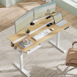 Mesa Ajustable EVEREST, Moderna y versátil, en color Marrón Rústico y Negro