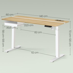 Mesa Ajustable EVEREST, Moderna y versátil, en color Marrón Rústico y Negro