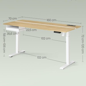 Mesa Ajustable EVEREST, Moderna y versátil, en color Blanco