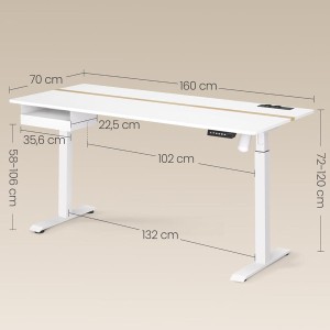 Mesa Ajustable EVEREST, Moderna y versátil, en color Blanco