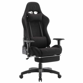 Silla Gaming TURBO LED TELA, en Negro