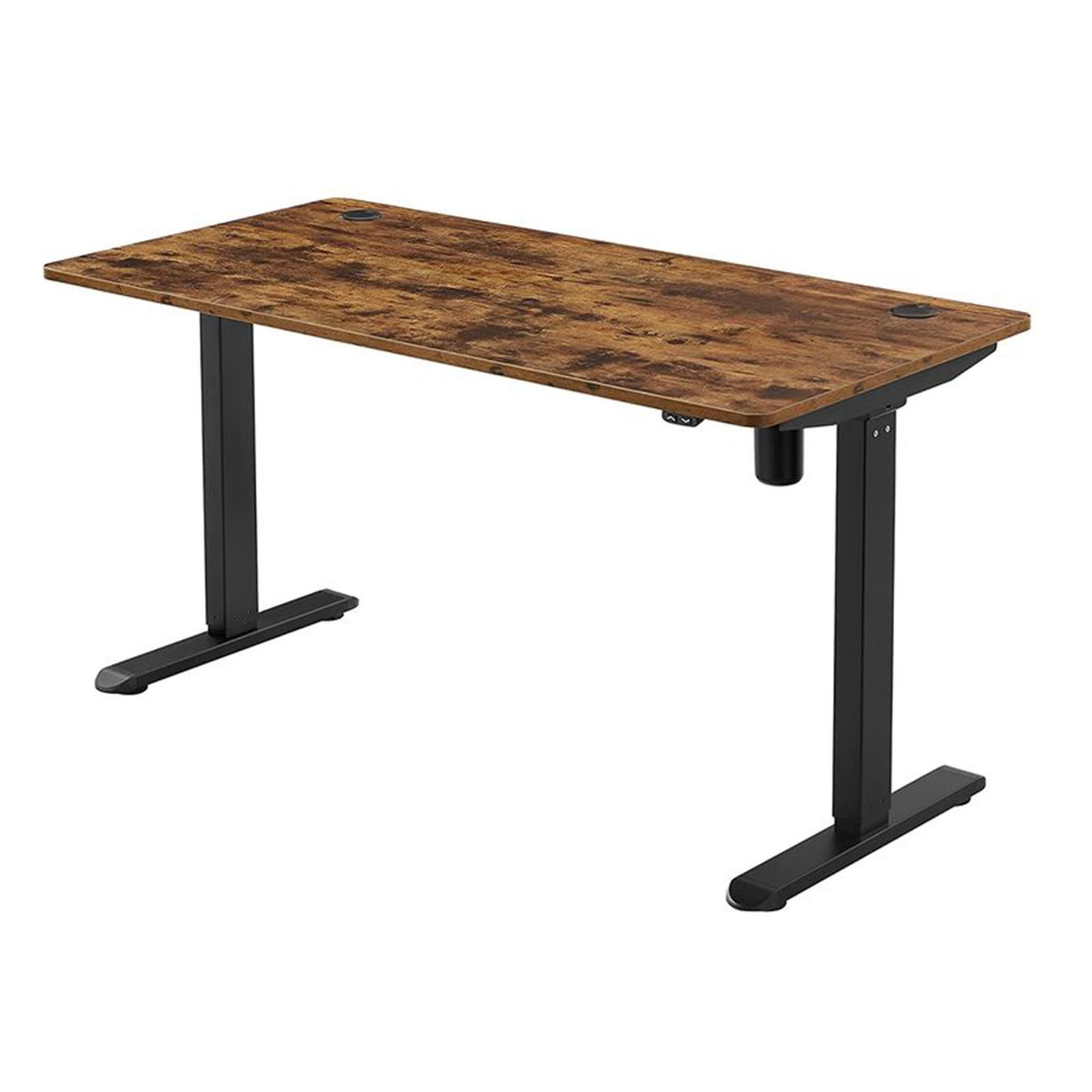 Mesa de Ordenador MONFORTE, Altura Regulable, 140x70x73-114 cm, en color Negro