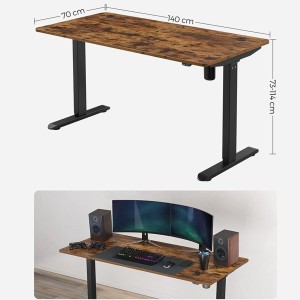 Mesa de odernador elevable MONFORTE, sencilla y moderna, en color Negro