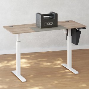 Escritorio elevable ALPES, muy completa y funcional, en color Marrón Rústico y Negro