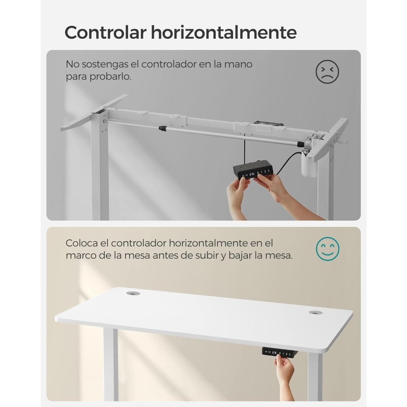 Escritorio ANETO, Altura Regulable Eléctrica, 120x60x73,5-119 cm, Negro