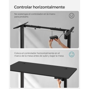 Escritorio ANETO, Altura Regulable Eléctrica, 120x60x73,5-119 cm, Negro