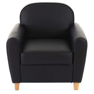 Sofá de 1 plaza ARTIS, elegante diseño y gran acolchado, piel negro