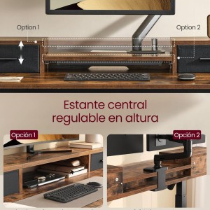 Escritorio elevable NEPAL, totalmente equipada, en color Blanco