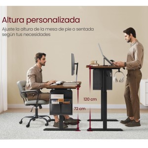 Mesa Elevable SOLOMON, 140x60x72-120 cm, Blanco