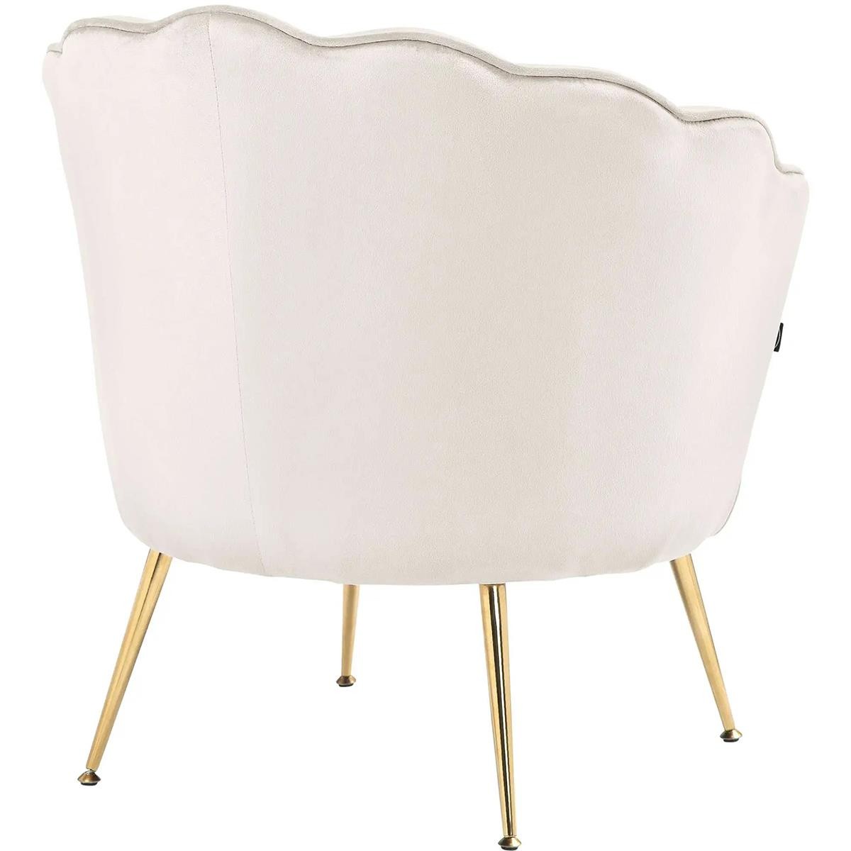 Sillón KIEL, Grueso Acolchado, Patas Metálicas Doradas, en Terciopelo color Negro