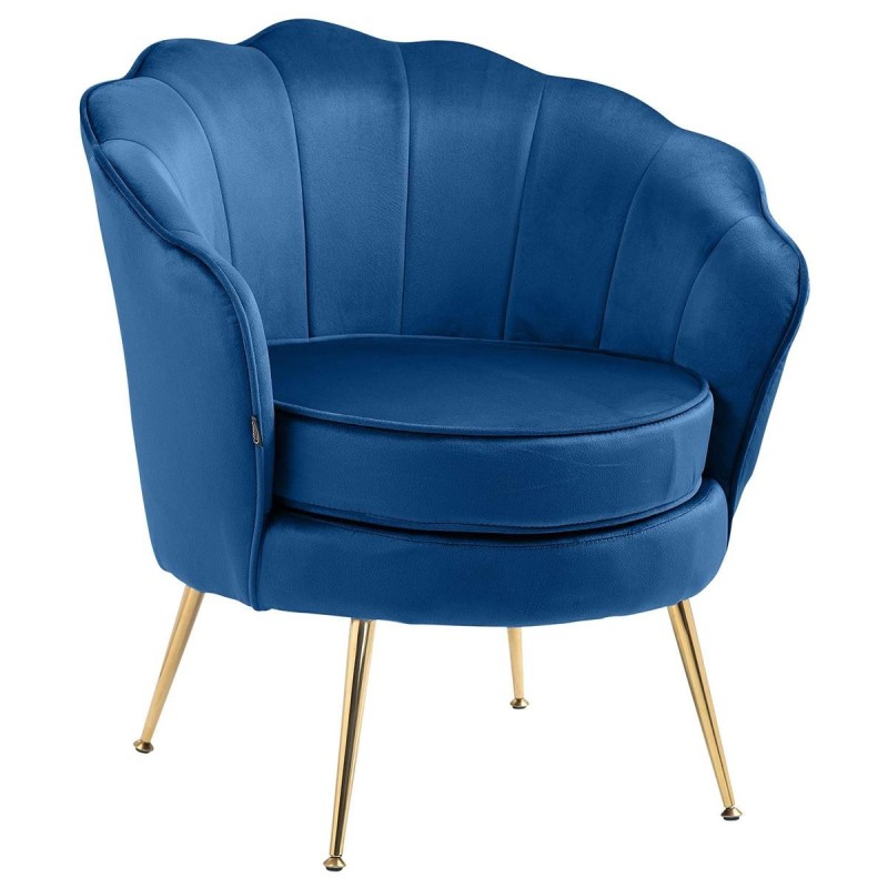 Sillón KIEL, Patas Metálicas Doradas, en Terciopelo Negro
