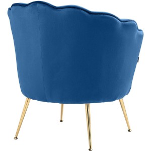 Sillón KIEL, Patas Metálicas Doradas, en Terciopelo Negro