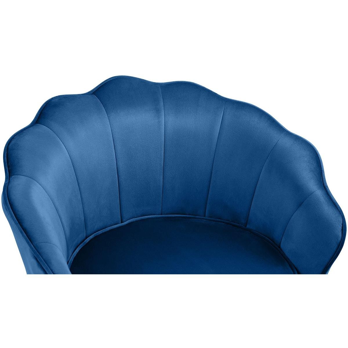 Sillón KIEL, Grueso Acolchado, Patas Metálicas Doradas, en Terciopelo color Negro
