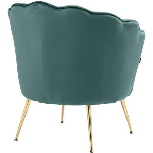Sillón KIEL, Patas Metálicas Doradas, en Terciopelo Negro