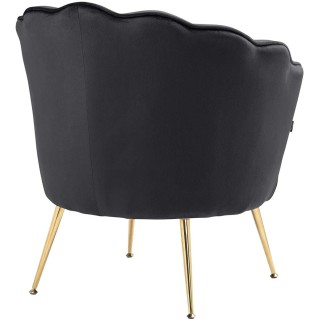 Sillón KIEL, Patas Metálicas Doradas, en Terciopelo Negro 2