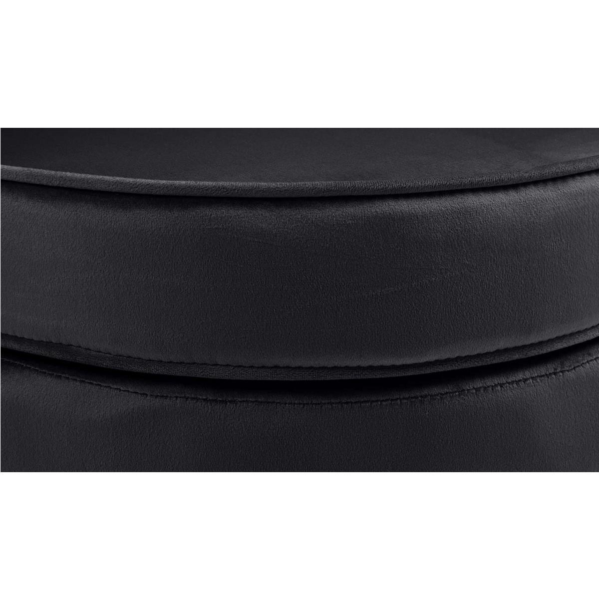 Sillón KIEL, Grueso Acolchado, Patas Metálicas Doradas, en Terciopelo color Negro