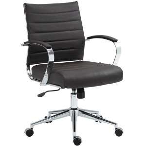 Silla de Oficina EVERY en Piel Natural color Negro
