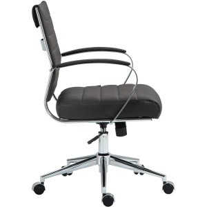 Silla de Oficina EVERY en Piel Natural color Negro