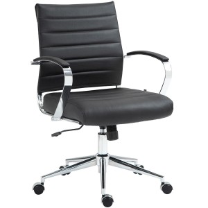 Silla de Oficina EVERY en Piel Natural color Negro