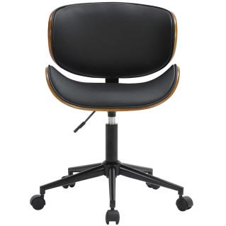 Silla de Oficina KINET en Madera Nogal y Piel color Negro 2