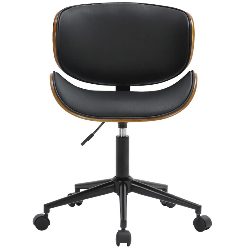 Silla de Oficina KINET en Madera Nogal y Piel color Negro