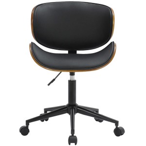 Silla de Oficina KINET en Madera Nogal y Piel color Negro
