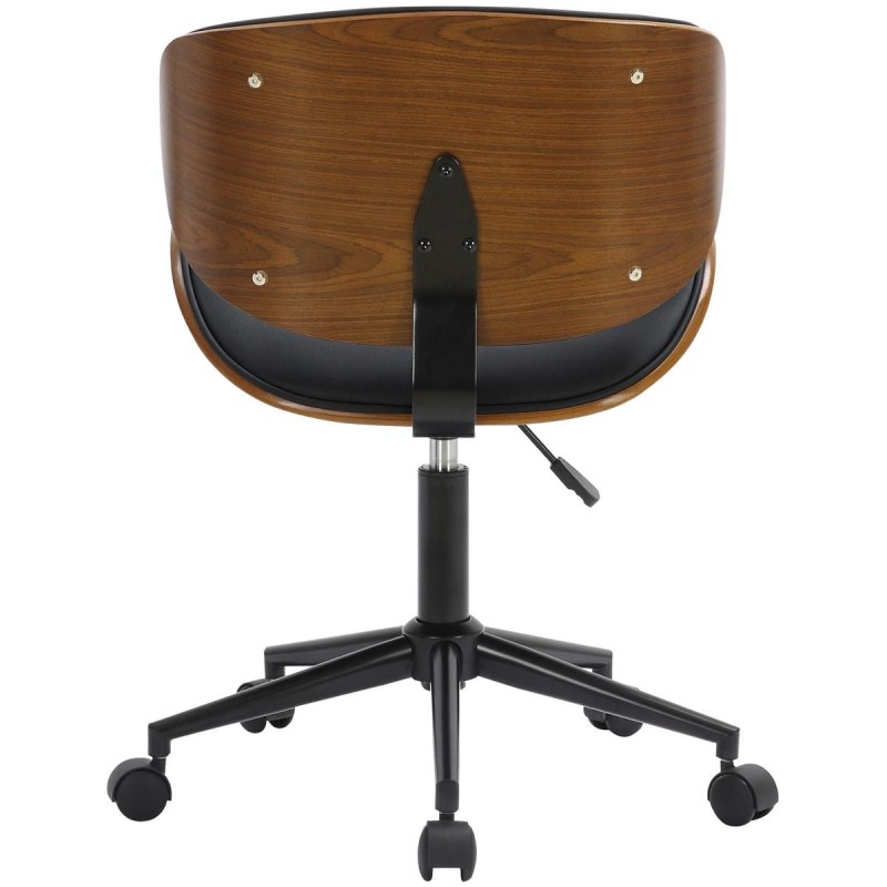 Silla de Oficina KINET en Madera Nogal y Piel color Negro