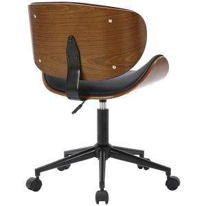 Silla de Oficina KINET en Madera Nogal y Piel color Negro