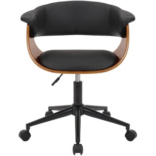 Silla de Oficina ARCHER en Madera Nogal y Piel color Negro 2