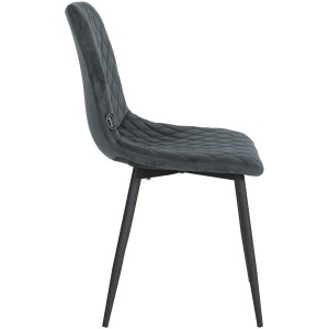 Silla de Confidente ROY, en terciopelo color negro