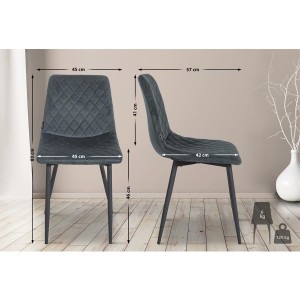 Silla de Confidente ROY, en terciopelo color negro