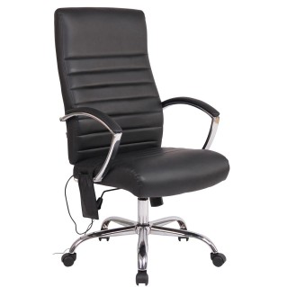 Silla de oficina VALANTY MASAJE, grueso acolchado, en piel color negro